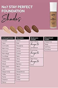 No7 Stay Perfect Foundation (New Formula) - Sahara spf30 - 30ml (Pack of 1)