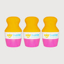 Triple Pink Pack Of Solar Buddies Refillable Roll On Sponge Applicator For Kids, Adults, Families, Travel Size Holds 100ml Travel Friendly for Sunscreen, Suncream and Lotions