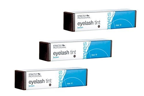 3 x Strictly Professional Eyelash & Eyebrow Tint - 15ml (Brown) Tint only, no developer