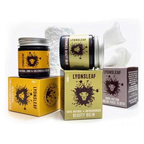Lyonsleaf Natural Skincare Solution - for Oily Skin, and Skin Prone to Acne, Rosacea and Perioral Dermatitis (04 - with Unscented Beauty Balm)