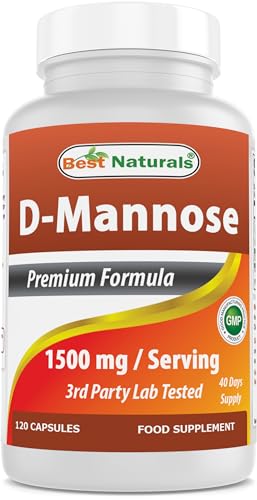 Best Naturals D-Mannose Capsules - Urinary Tract Cleanse Supplement 1500mg/Serving - 120 Count (120 Count (Pack of 3))