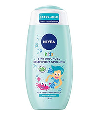 Nivea Men NIVEA KIDS 3in1 shower gel, shampoo & conditioner (250 ml), care and cleansing for kids with magical apple scent, extra mild & soap-free hair and skin care for children