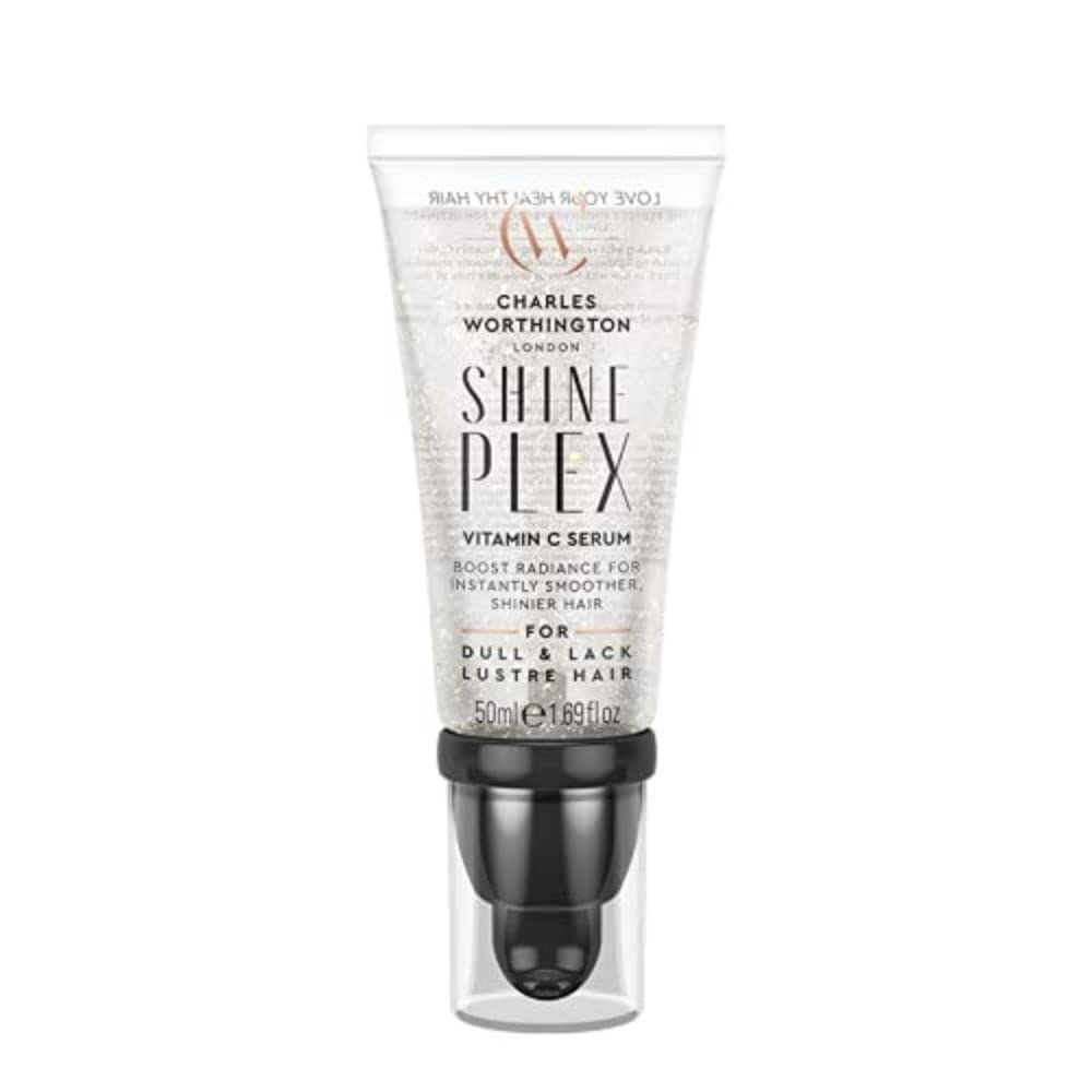 Charles Worthington ShinePlex Glass Shine Serum, Vitamin C to Hydrate and Nourish Hair, Salon Smoothing Treatment for Women, 50 ml
