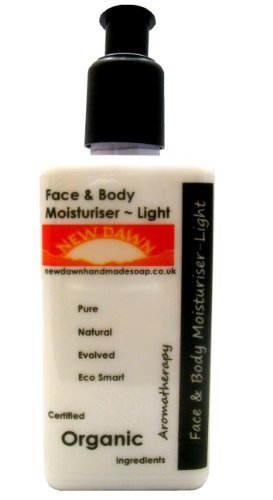 New Dawn Handmade Natural Peppermint Light Cream/Moisturiser - Range No.9 - Sebum/pH Balancing, Acne/Blackhead/Open Pore/Perioral Dermatitis Relief, Cellulite Line Reducing, Skin Revitalisation (250 ml)
