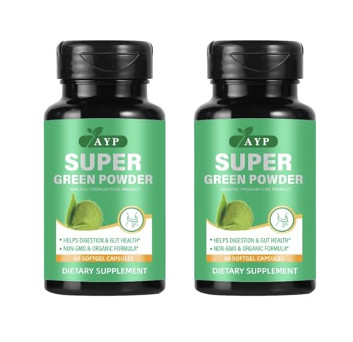 AYP Distribution Advanced Superfood Powder 60 Softgel Capsules – Organic Premium Super Greens Blend with Ashwagandha KSM-66, 20+ Natural Nutrient-Rich Ingredients for Immunity and Energy | Vegan, Non-GMO