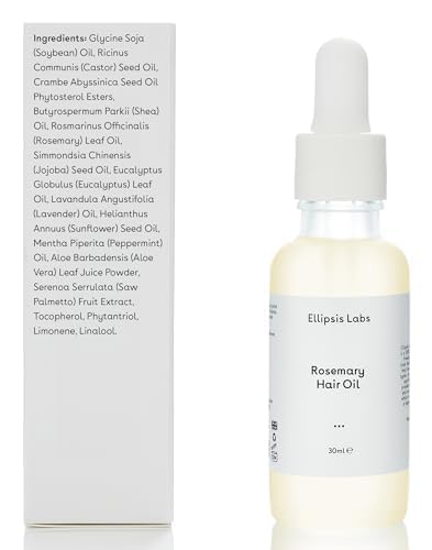 Rosemary and Mint Hair Oil by Ellipsis Labs – Vegan-Friendly Growth-Boosting Oil with Essential Oils for Hair Nourishment, Strengthening, Soothing, and Thicker, Healthier Hair, 30ml