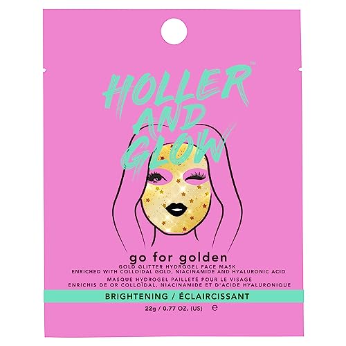 Holler & Glow Holler and Glow Go For Golden, Gold Glitter Hydrogel Face Mask