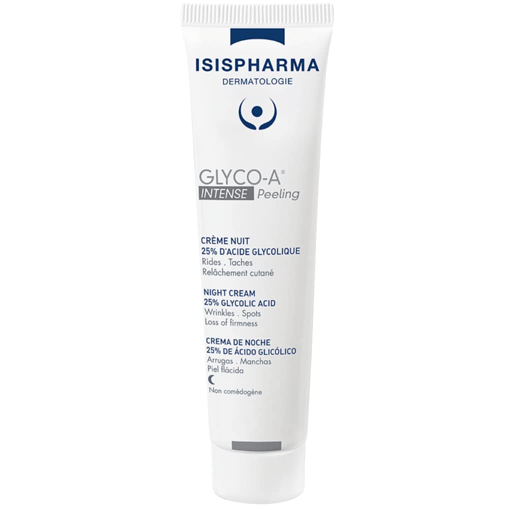 IsisPharma ISISPHARMA GLYCO-A Intense Peeling - Night Cream with 25% Glycolic Acid for Mature Skin - Smoothes, Evens and Tones the Skin - Anti-Spot and Anti-Aging Effect - Made in France