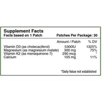 Patch Aid Vitamin D3-30 Daily Topical Patches. 100% Natural & Vegan. Allergy & Filler Free. High Absorption and More bioavailable. Suitable for Sensitive stomachs & bariatric.