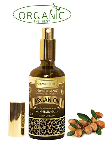 Organic The Best Organic Argan Oil 100% Cold Pressed Unrefined,Certified, Premium Quality 100 ml