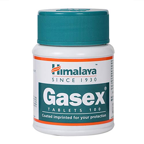 Gasex All Natural Digestive Support | Antiflatulent, Relieves Upset Stomach and Provides Bloating Relief | 100 Gluten-Free Tablets by Himalaya (Since 1930)