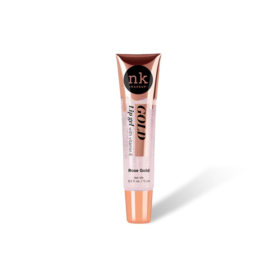 NK lip gloss gel 15ml Vitamin E, Shiny, Nourishes, Lip gel (Rose Gold, Pack Of 3)