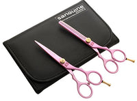 Sanguine Pink Hair Scissors and Hair Thinning Scissors Set, 5.5 inch Presentation Case/Box