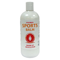 Vivomed Sports Massage Balm – Warming Muscle Heat Up Rub for Pre-Exercise Relief & Recovery | Arnica & Helianthus Oil Lotion | 500ml Warm Up Cream for Joint Pain, Muscle Aches, Injury Prevention
