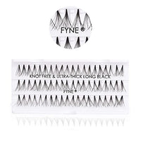FYNE - KNOT FREE Individual Eyelashes - 240 Pcs, 12mm Long Ultra Thick, Single Pack | Individual lashes, Eyelash Extensions, Natural Look | Volume Cluster Lashes | Premium False Lash Cluster