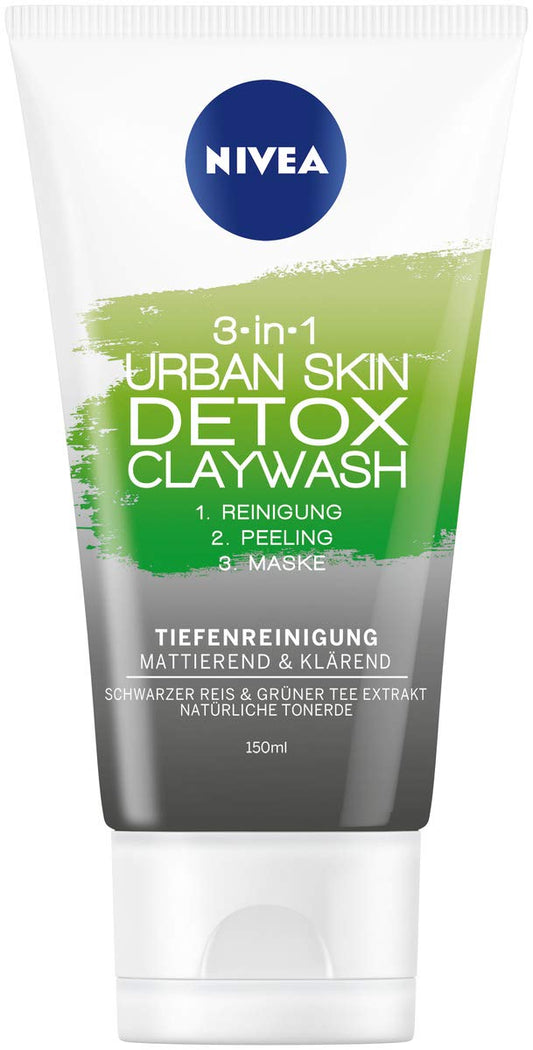 NIVEA 3-in-1 Urban Skin Clay Wash, 150 ml
