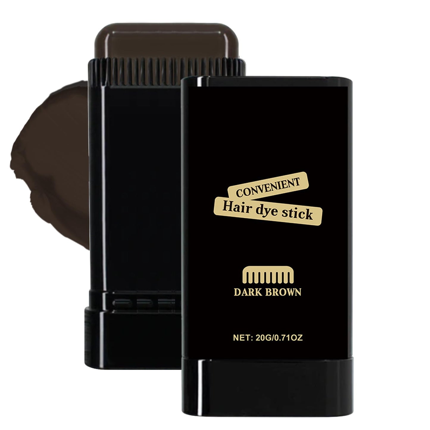 JOVIAL Hair Dye Comb, 2-in-1 Instant Hair Colour Stick with Built-In Comb, Waterproof & Sweat-proof, Portable Grey Hair Cover Up, Root Touch Up Dye Hair Concealer for Women & Men (Dark Brwon)