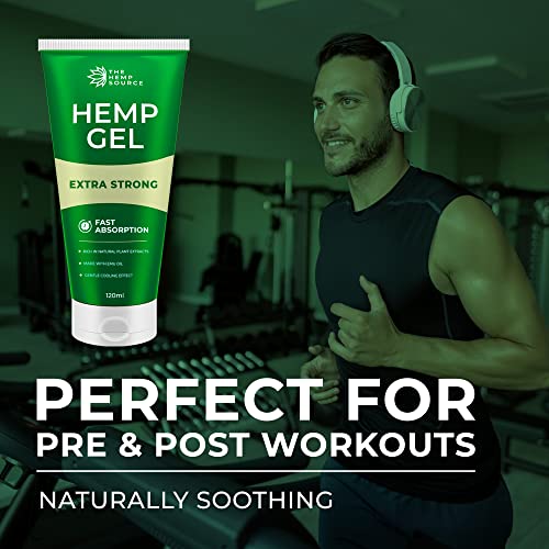 The Hemp Source Hemp Active Gel | High Strength Hemp Oil Formula | Hemp Intensive Gel with Emu Oil, Menthol & Aloe Vera | Rich in Natural Extracts | for Back, Neck, Hands, Feet | Large 120ml Tube