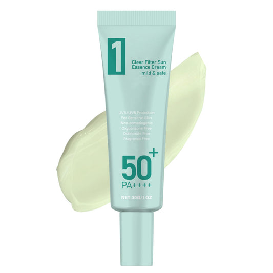 ISBEAUSOLS Sunscreen SPF 50 Face, Clear Filter Sun Essence Cream, Anti UVA&UVB Ray Sun Screen, Hydrating&Moisturizing Suncream, Mild Sun Face Cream for Women&Men, Sun Protect for All Skin