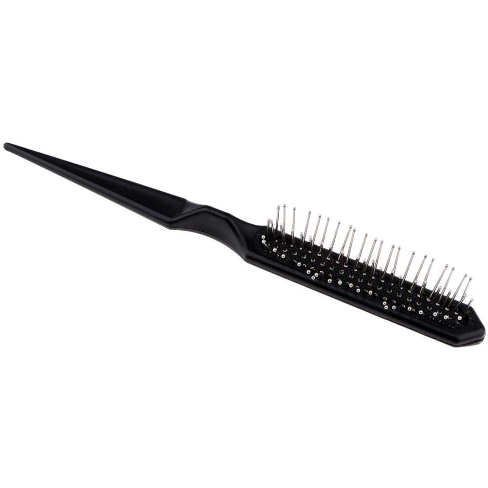 POFET 2pcs Black Detangling Styling Hairbrush Rat Tail Cushioned Comb For Natural Hair Wigs Hair Extensions