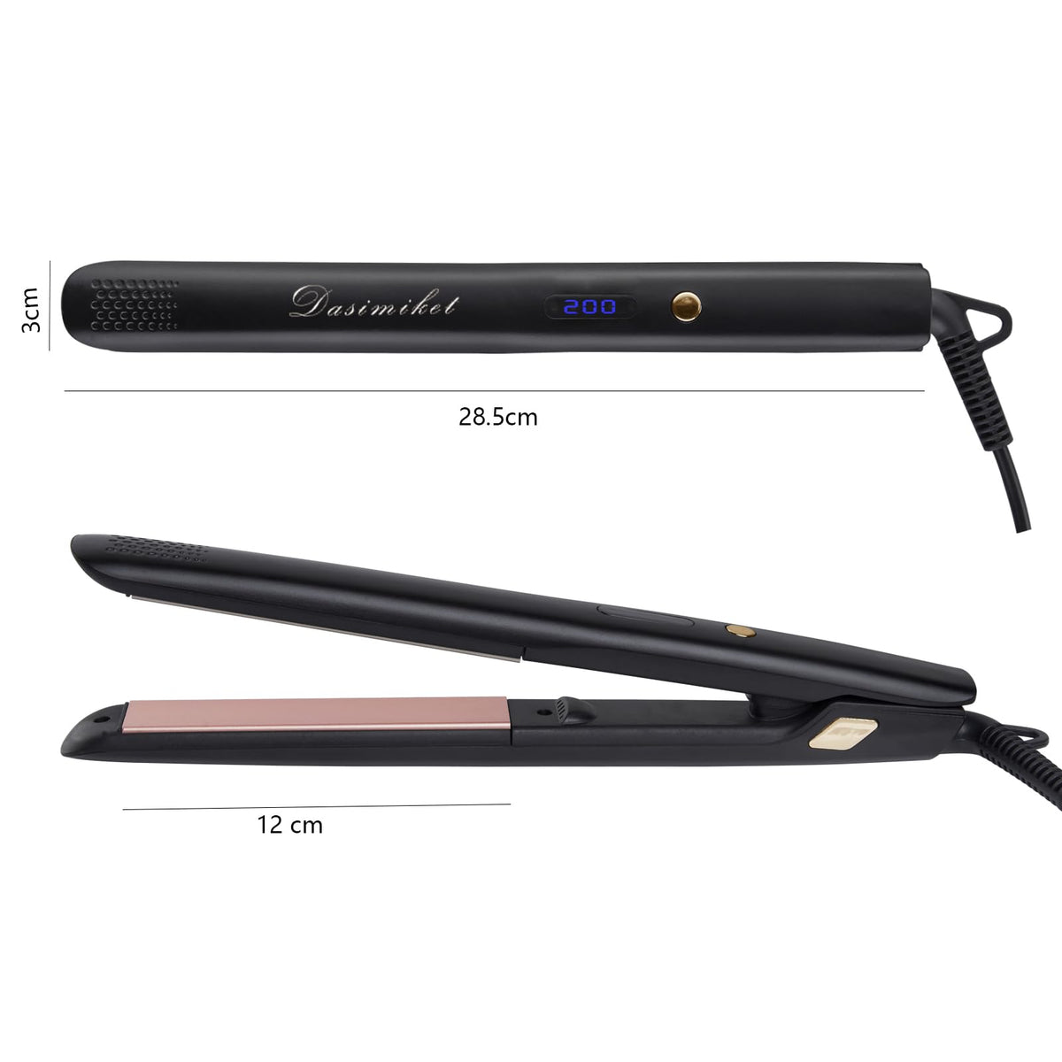 xtava Ionic Hair Straighteners for Women,100℃ to 200℃ LED Digital Display Ceramic-Coated 2m 360 ° Swivel Cord for Short Medium Long Hair