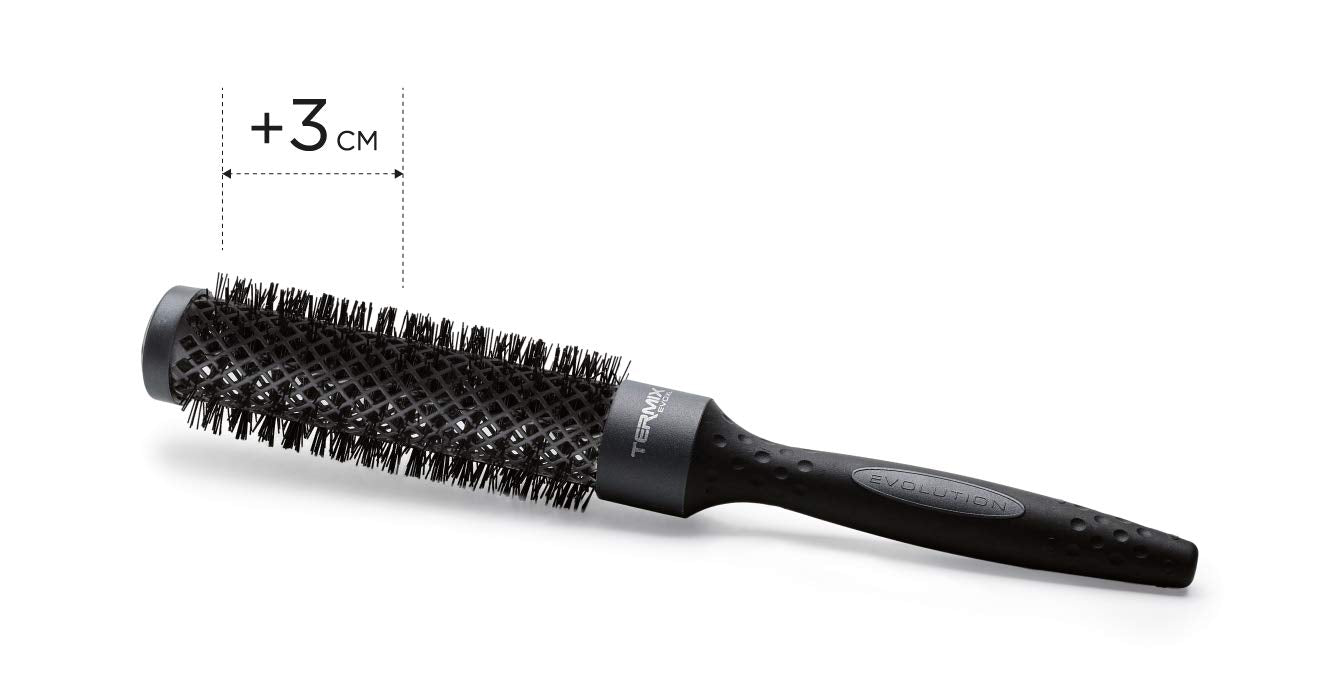 Termix Evolution XL Round Hairbrush Ø 32 mm, 3cm Longer- Hairbrush with ionized fibers and a 25% Extra Surface for Faster Drying, B-4094