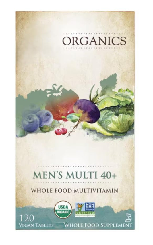 Generic Organics Whole Food Multivitamin 40 +, Well-Being Certified, Non-GMO, Vegan 120 Tablets