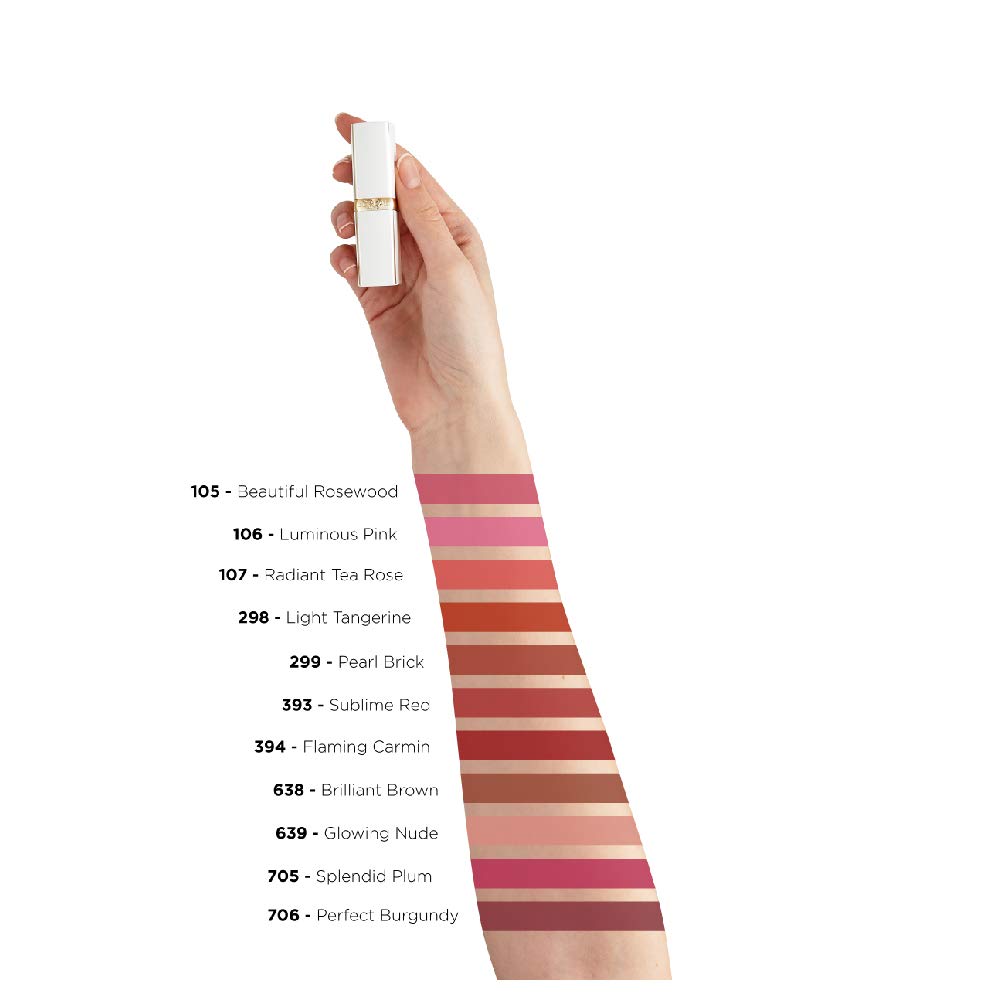 L'Oréal Paris Nourishing Lipstick with Jojoba Oil and Pro-Vitamin B 5, Moisturising, Age Perfect No. 105 Beautiful Rosewood, 1 x 4.8 g