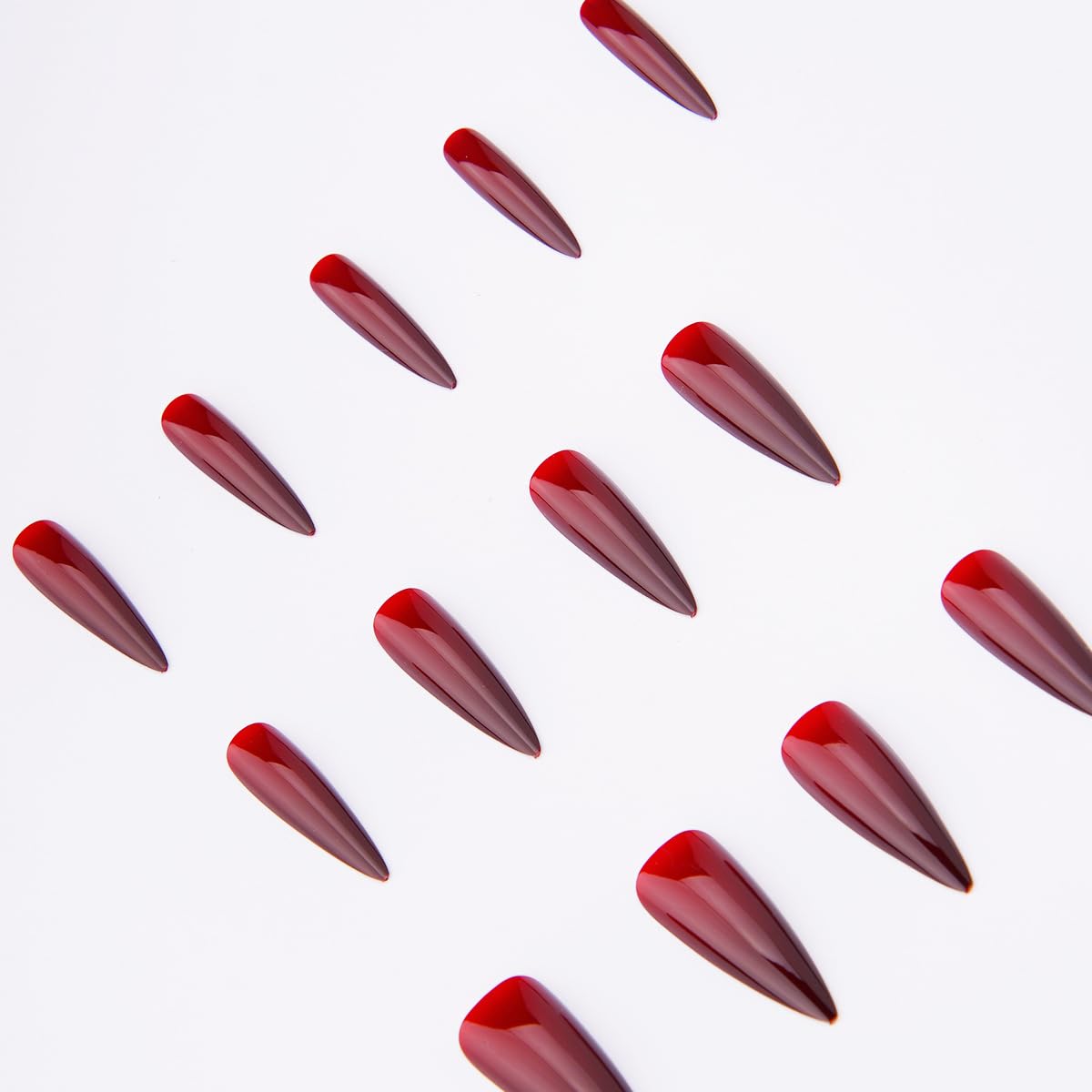 24Pcs Press on Nails, Wsimily Solid Color Stiletto Long Acrylic Fake Nails Reusable False Nails for Women, Gift for Parties & Special Occasions