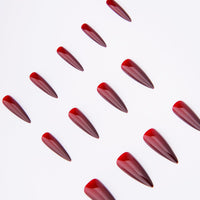 24Pcs Press on Nails, Wsimily Solid Color Stiletto Long Acrylic Fake Nails Reusable False Nails for Women, Gift for Parties & Special Occasions