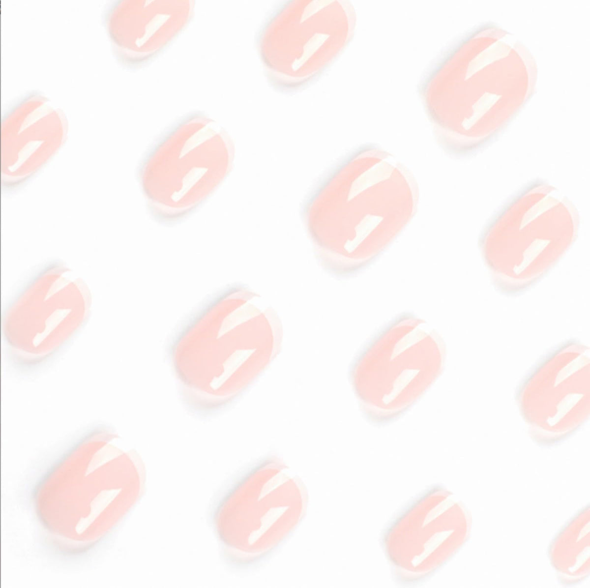 HERBINSOLS French Tip Press on Nails - 24Pcs Natural White Square Tips - Full Cover Nude Stick on for Women Girls Art