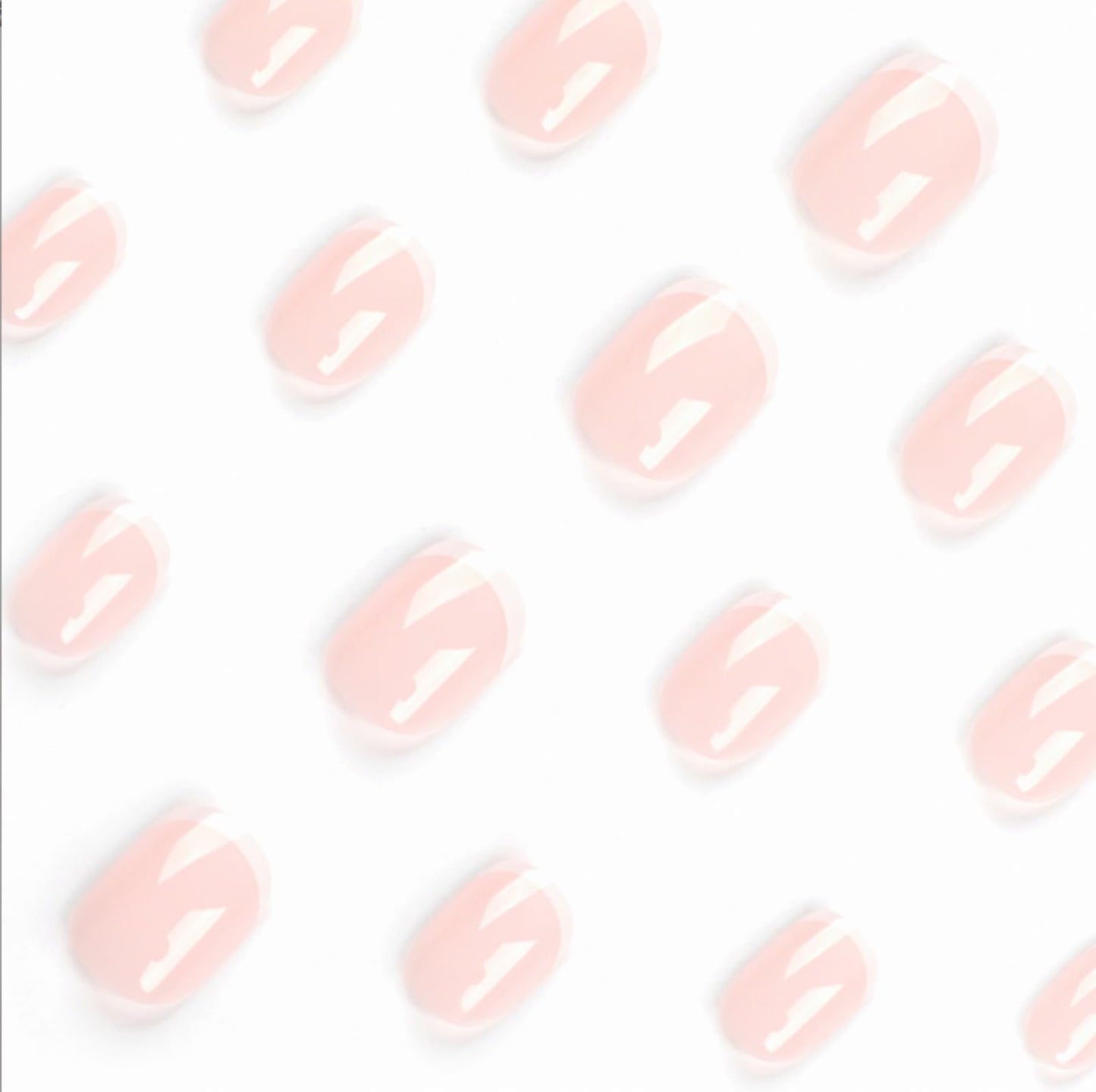 HERBINSOLS French Tip Press on Nails - 24Pcs Natural White Square Tips - Full Cover Nude Stick on for Women Girls Art