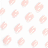 HERBINSOLS French Tip Press on Nails - 24Pcs Natural White Square Tips - Full Cover Nude Stick on for Women Girls Art
