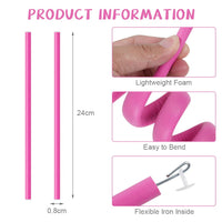 AOOWU 30 Pcs Flexi Rods for Hair, Heatless Hair Rollers Bendy Foam Curler Rollers for Short Medium Long Hair, Twist-flex Rods Set Heatless Hair Rollers for Sleeping Hairstyle DIY Home Hair Salon