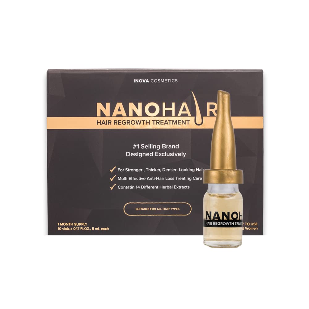 Nano Hair by Bubbly NanoHair by Bubbly Multi Effect Hair Strengthening Serum, Hair Treatment Oil Serum To Make Your Hair Look Stronger, Longer and Healthier, 0.17 Fl Oz/5 mL x 10 pcs