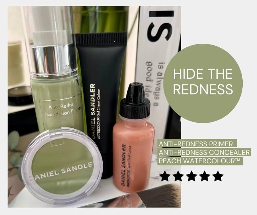 Daniel Sandler ANTI-REDNESS CONCEALER - Colour-Correcting Green Concealer for Redness, Rosacea, Blemishes & Acne - Highly Pigmented, Soothing Formula with Calendula & Vitamin E, Lightweight Texture