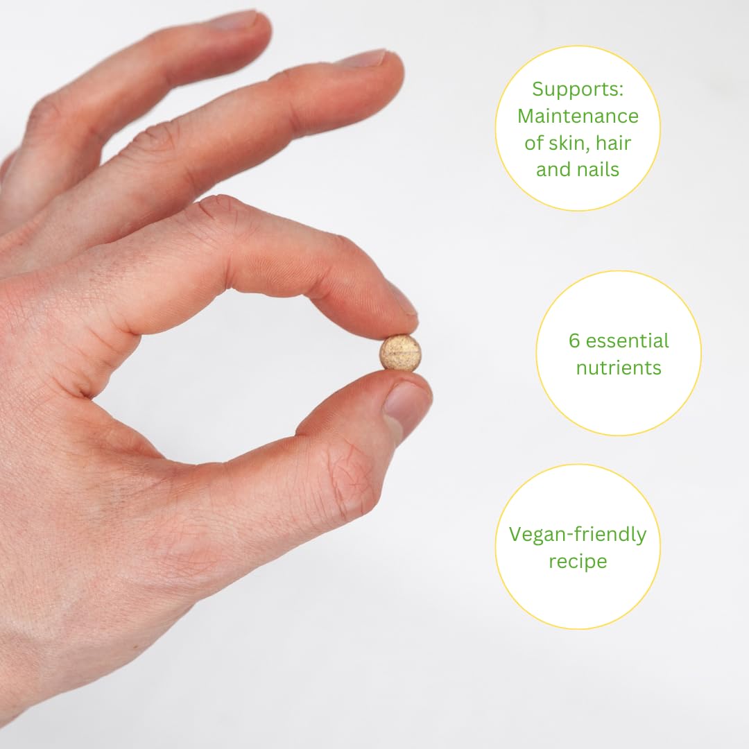 Etanics Skin, Hair & Nails with Biotin & Vitamins A, C & E – 60 Tablets Beauty Supplements with Vitamin C & Biotin for Men and Women – Vegan and Vegetarian – Etanics - Made in The UK