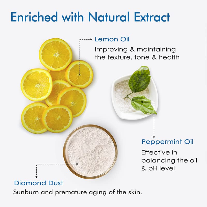 NUTRIGLOW NATURAL'S Advanced Pro Formula Diamond Radiance Facial Kit For Make Skin Acne & Spot Free,Brightens Up Dull Skin, 60gm Multicolor