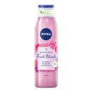 NIVEA Fresh Blends Raspberry Shower Gel (300ml), Raspberry-Scented Women's Shower Gel, Vegan Shower Gel Made with Natural Raspberry and Blueberry Juice, and Almond Milk