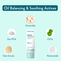 WishCare 5% Niacinamide Oil Balance Fluid Sunscreen SPF 50 PA++++ - Lightweight Matte Sunscreen SPF 50 for Oily Skin & No White Cast 50g