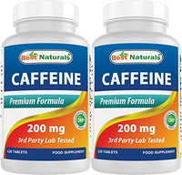 Best Naturals Caffeine Maximum Potency 200mg 120 Tablets (120 Count (Pack of 2))