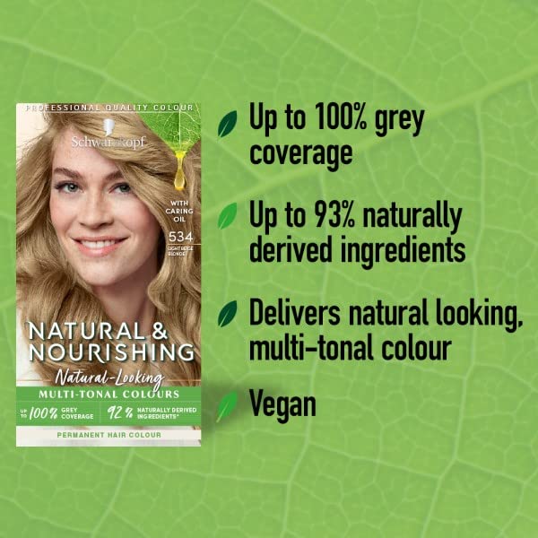 Schwarzkopf Natural & Nourishing 534 Light Beige Blonde Permanent Blonde Hair Dye Vegan