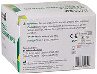 St John Ambulance F115100 Sterile Cleansing Wipes, Pack of 100