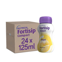Fortisip Compact Banana Milkshake, 125ml Bottle x24