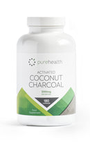 Pure Health Pure Activated Charcoal 2000mg 120 Coconut Capsules Fast Bloating Relief
