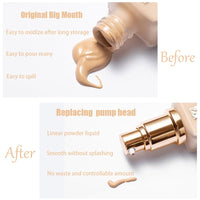 JiuRuLia 4 Packs Foundation Pump Replacement Gold Cosmetic Liquid Pump Plastic Air-less Makeup Pump for Estee Lauder Double Wear Foundation Bottles