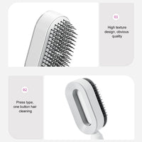 Lam-lord Self Cleaning Hair Brush for Women, Detangling Hair Brush Soft Hairbrush Anti Static Air Cushion Massage Hair Comb for Women Long Short Wavy Straight Hair(White)