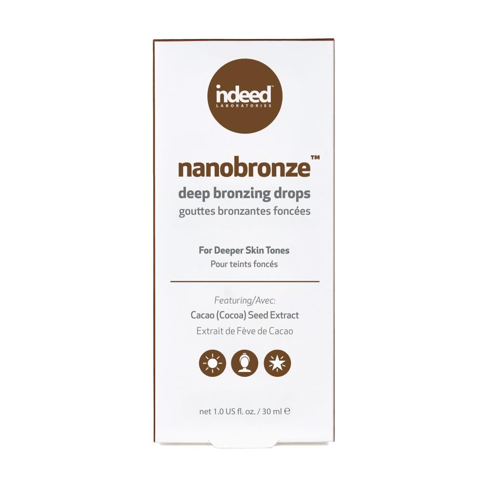 Indeed Labs Nanobronze Deep, Deep Bronzing Drops -Natural Glow Enhancer, Illuminator Highlighter Skin Tint, For An All Day Radiant Glow- With Hyaluronic Acid To Help Support Skin Barrier Repair