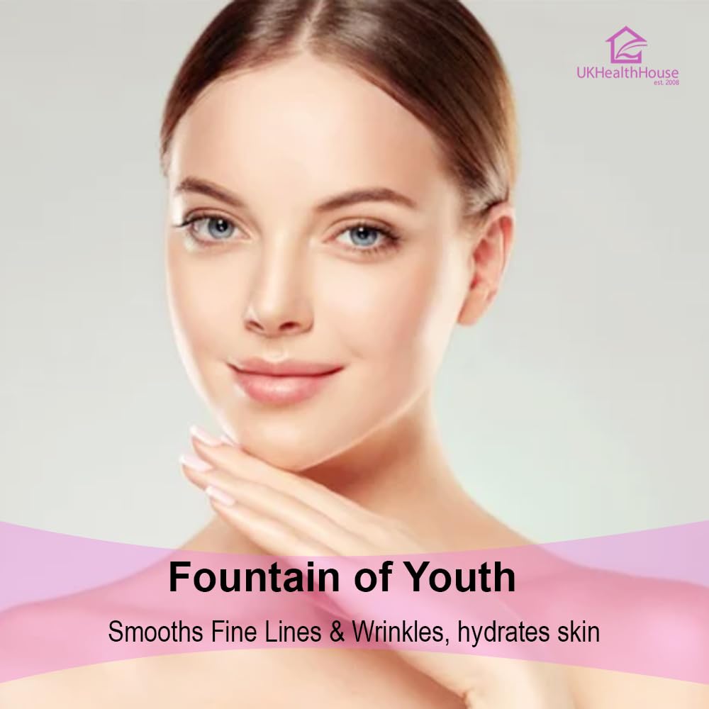 UKHealthHouse Hyaluronic Acid Supplement (1000 KDA) Vegan Triple Strength Hyaluronic Acid Powder Natural Skin, Hair & Joint Supplement for Women & Men (10g)