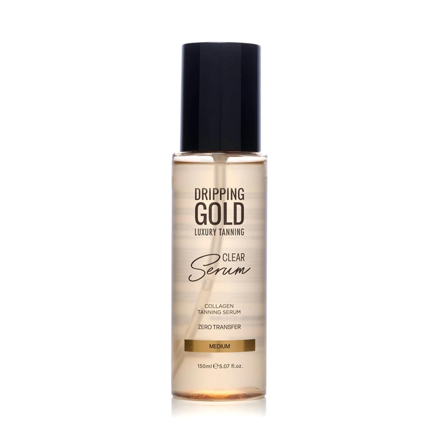 Dripping Gold Luxury Tanning Clear Serum Medium | Transfer-Free, Hydrating & Gradual Self Tan | With Hyaluronic Acid & Tripeptide | 150ml